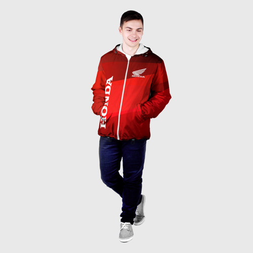 Мужская куртка 3D [Honda] - Red, цвет 3D печать - фото 3