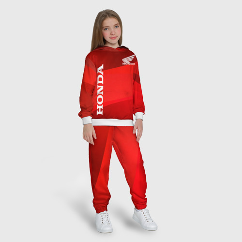Детский костюм с толстовкой 3D [Honda] - Red, цвет белый - фото 5