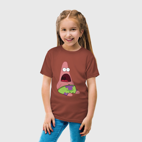 Детская футболка хлопок Патрик, друг Спанч Боба, цвет кирпичный - фото 5
