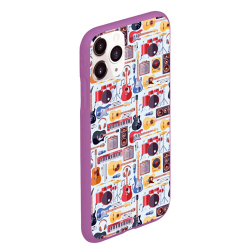 Чехол для iPhone 11 Pro Max матовый Рок Музыкант, цвет фиолетовый - фото 3