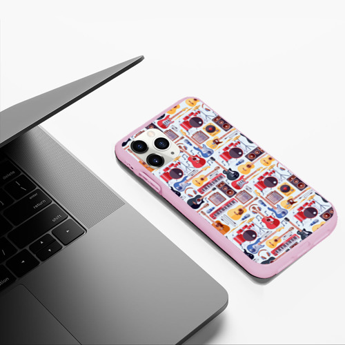 Чехол для iPhone 11 Pro Max матовый Рок Музыкант, цвет розовый - фото 5