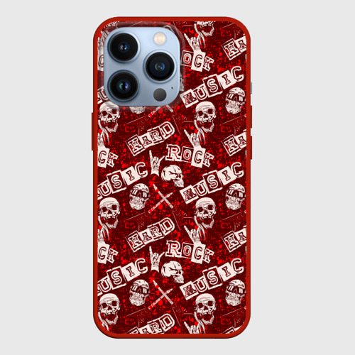 Чехол для iPhone 13 Pro Хард Рок hard-rock, цвет красный
