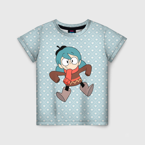 Детская футболка с принтом Хильда лежит звездочкой, вид спереди №1