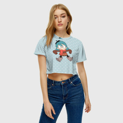 Женская футболка Crop-top 3D Хильда лежит звездочкой - фото 2