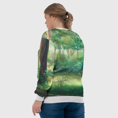 Женский свитшот 3D Хильда сидит в лесу, цвет 3D печать - фото 7