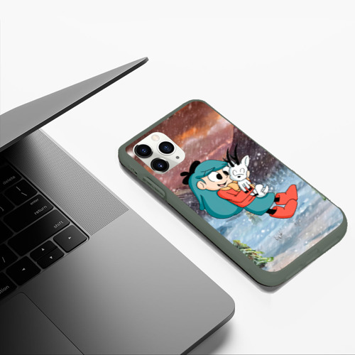 Чехол для iPhone 11 Pro Max матовый с принтом Хильда с лисенком в снегу, фото #5