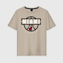 Женская футболка хлопок Oversize Miami heat NBA Маями Хит НБА