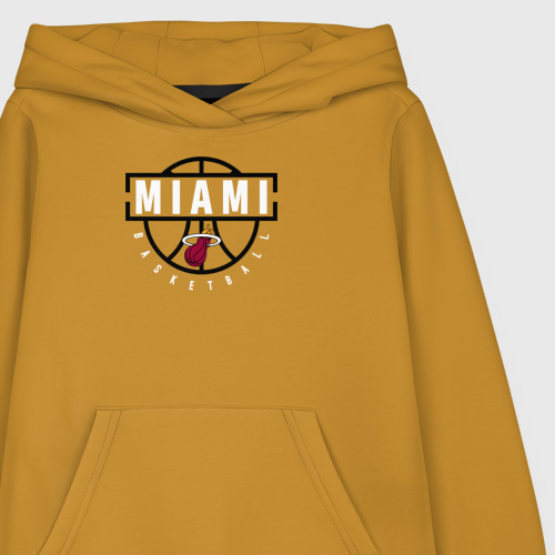 Детская толстовка хлопок Miami heat NBA Маями Хит НБА, цвет горчичный - фото 3