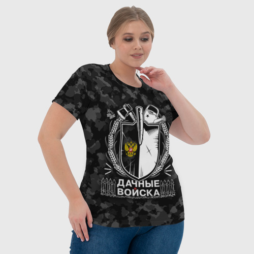 Женская футболка 3D Дачные войска РФ, цвет 3D печать - фото 6