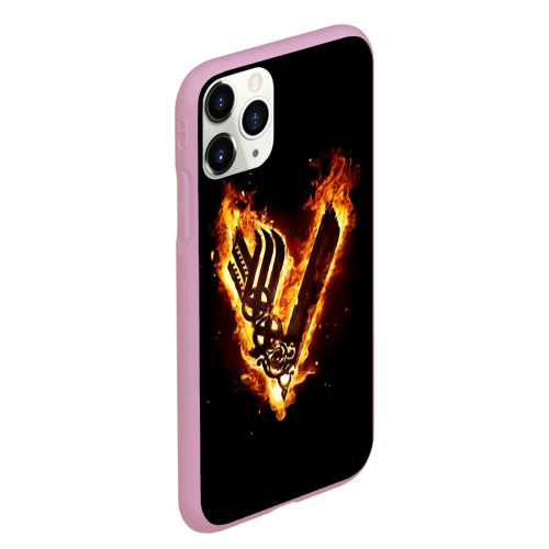 Чехол для iPhone 11 Pro Max матовый Викинги: Вальхалла, логотип, цвет розовый - фото 3