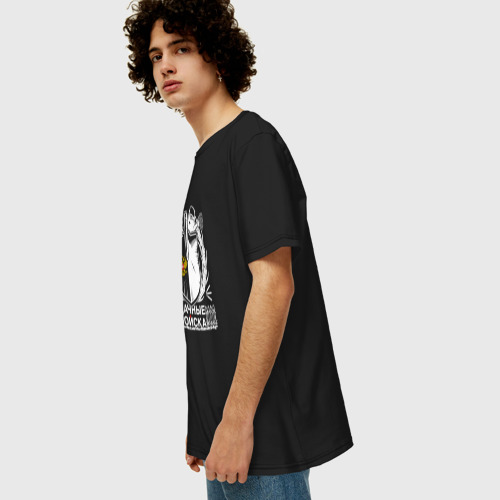 Мужская футболка хлопок Oversize ДАЧНЫЕ ВОЙСКА РОССИИ, цвет черный - фото 5