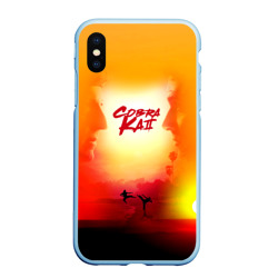 Чехол для iPhone XS Max матовый Кобра Кай Закат Градиент Cobra Kai Sun