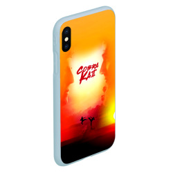 Чехол для iPhone XS Max матовый Кобра Кай Закат Градиент Cobra Kai Sun - фото 2