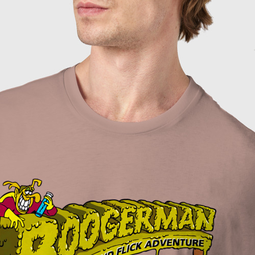 Мужская футболка хлопок Booger boy, цвет пыльно-розовый - фото 6