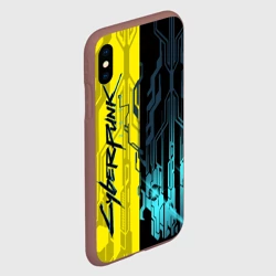 Чехол для iPhone XS Max матовый CYBERPUNK | 2077 | Логотип - фото 2