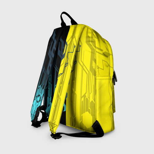 Рюкзак 3D с принтом CYBERPUNK | 2077 | Логотип, вид сзади #1