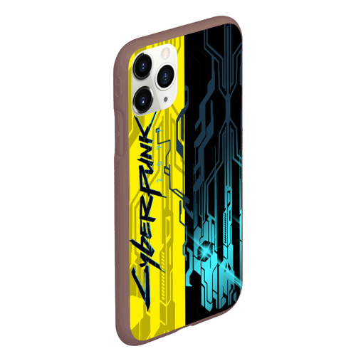 Чехол для iPhone 11 Pro Max матовый Cyberpunk 2077 Логотип, цвет коричневый - фото 3