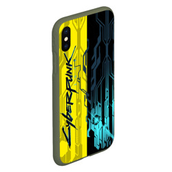 Чехол для iPhone XS Max матовый Cyberpunk 2077 Логотип - фото 2