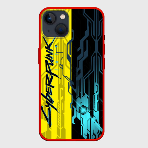 Чехол для iPhone 14 CYBERPUNK | 2077 | Логотип, цвет красный