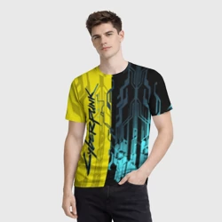 Мужская футболка 3D CYBERPUNK | 2077 | Логотип - фото 2