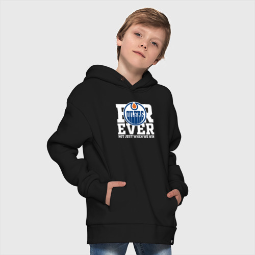 Детское худи Oversize хлопок Forever not just when We win, Эдмонтон Ойлерз, Edmonton Oilers, цвет черный - фото 9