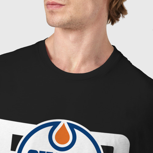 Мужская футболка хлопок Forever not just when We win, Эдмонтон Ойлерз, Edmonton Oilers, цвет черный - фото 6