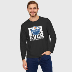 Мужской лонгслив oversize хлопок Forever not just when We win, Эдмонтон Ойлерз, Edmonton Oilers - фото 2