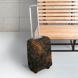 Чехол для чемодана 3D Стальной камуфляж 3Д броня свечение - фото 2