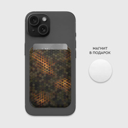 Картхолдер Magsafe магнитный Стальной камуфляж 3Д броня свечение - фото 2