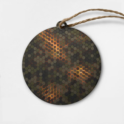 Деревянная игрушка круг Стальной камуфляж 3Д броня свечение