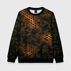 Детский свитшот 3D Стальной камуфляж 3Д броня свечение