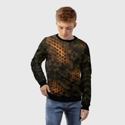 Детский свитшот 3D Стальной камуфляж 3Д броня свечение - фото 2