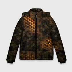 Зимняя куртка для мальчиков 3D Стальной камуфляж 3Д броня свечение