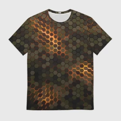 Мужская футболка 3D Стальной камуфляж 3Д броня свечение