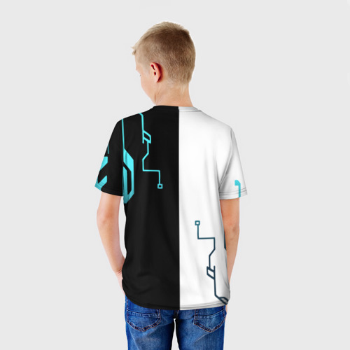 Детская футболка 3D с принтом Cyberpunk 2077 Game, вид сзади #2