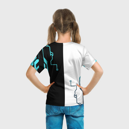 Детская футболка 3D с принтом Cyberpunk 2077 Game, вид сзади #2
