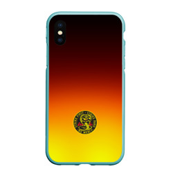 Чехол для iPhone XS Max матовый Лого Кобра Кай и градиент