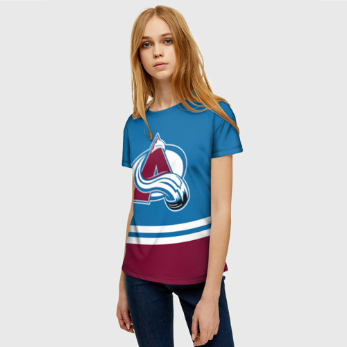 Женская футболка 3D Colorado Avalanche, Колорадо Эвеланш, цвет 3D печать - фото 3