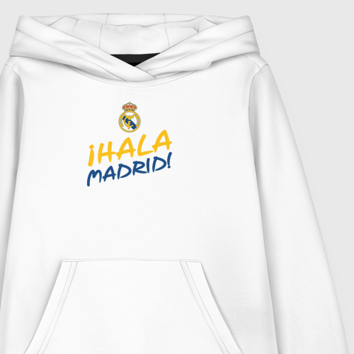 Детская толстовка хлопок Hala Madrid, Real Madrid, Реал Мадрид, цвет белый - фото 3