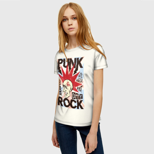 Женская футболка 3D Punk Rock Панк, цвет 3D печать - фото 3