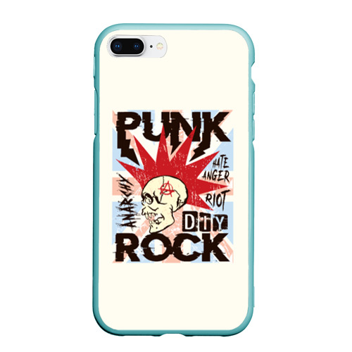 Чехол для iPhone 7Plus/8 Plus матовый Punk Rock Панк, цвет мятный