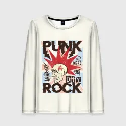 Женский лонгслив 3D Punk Rock Панк