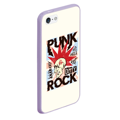 Чехол для iPhone 5/5S матовый Punk Rock Панк, цвет светло-сиреневый - фото 3