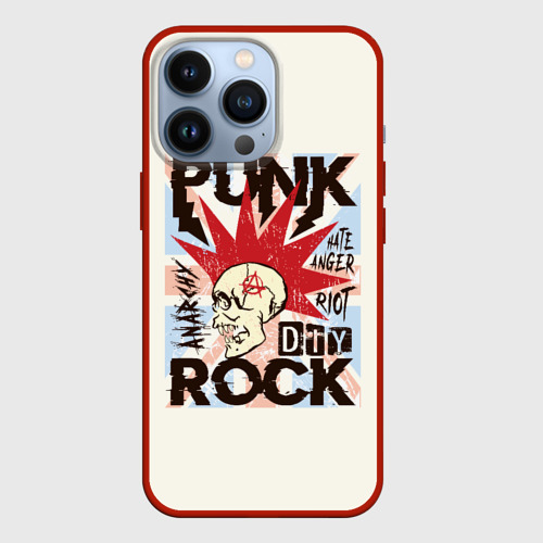 Чехол для iPhone 13 Pro Punk Rock Панк, цвет красный