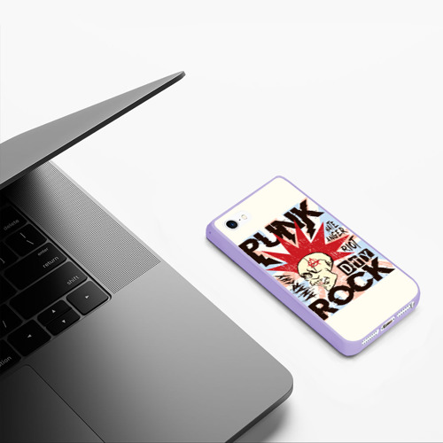 Чехол для iPhone 5/5S матовый Punk Rock Панк, цвет светло-сиреневый - фото 5