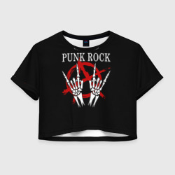 Женская футболка Crop-top 3D Punk Rock Панки Хой