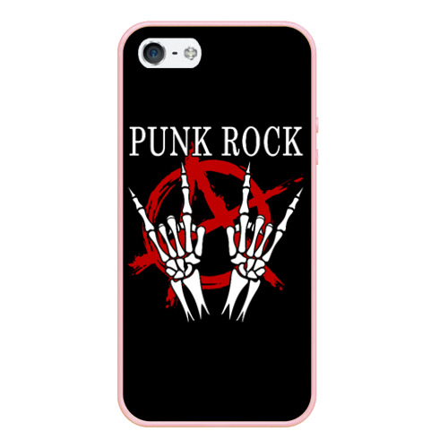 Чехол для iPhone 5/5S матовый Punk Rock Панки Хой, цвет светло-розовый