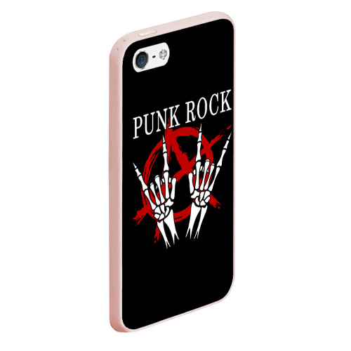 Чехол для iPhone 5/5S матовый Punk Rock Панки Хой, цвет светло-розовый - фото 3
