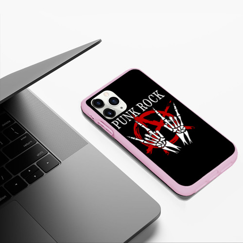 Чехол для iPhone 11 Pro Max матовый Punk Rock Панки Хой, цвет розовый - фото 5