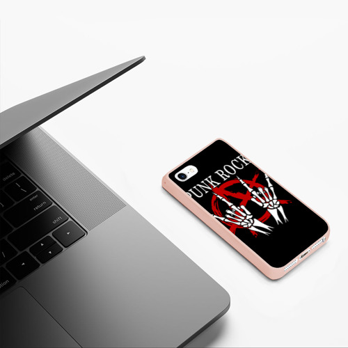 Чехол для iPhone 5/5S матовый Punk Rock Панки Хой, цвет светло-розовый - фото 5